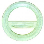 Транспортир пластиковий, прозорий, кольор., 360*