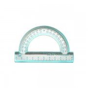 Транспортир пластиковий, прозорий, гравір., 180