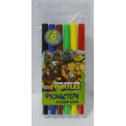 Фломастери 6 кольорів " Ninja Turtles" для хлопчиків 650180 , 1 ВЕРЕСНЯ
