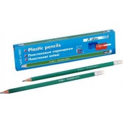Олівець простий,  гнучкий НВ, пластиковий з гумкою А171, A plus (12 шт.)