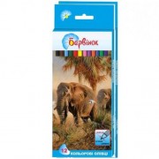 Олівці кольорові 12 кол., "Слони", 5-202/4, БАРВІНОК