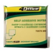 Папір для нотаток з липким шаром, 100 аркушів, кол., в асорт., 4-423, 4OFICE