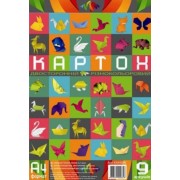 Кольоровий картон А4 9арк/18кольор.,двосторонній, в п/п пакеті, КА4409Е, Графіка