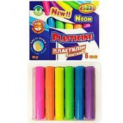 Пластилін "Чисті руки" 6 кол., 100 гр., ECO, NEON, 7630,  CLASS